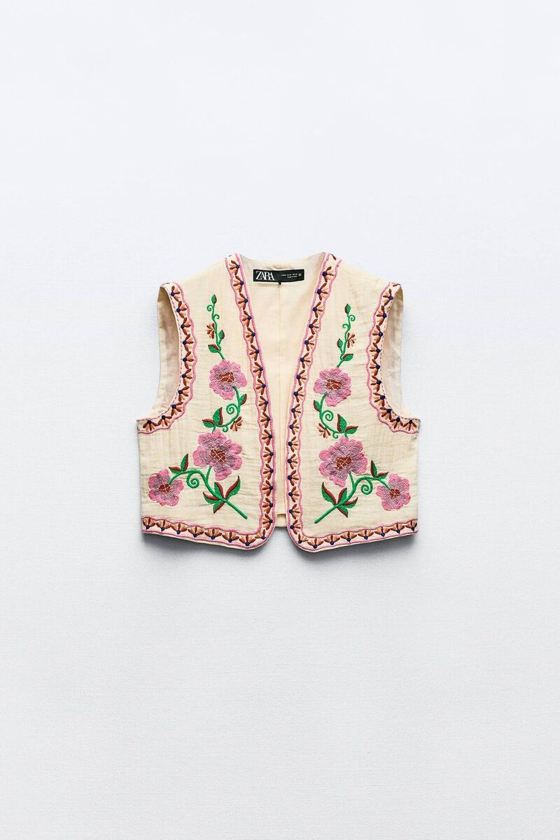 Embroidered Waistcoat, €39.95, Zara Embroidered Waistcoat, €39.95, Zara