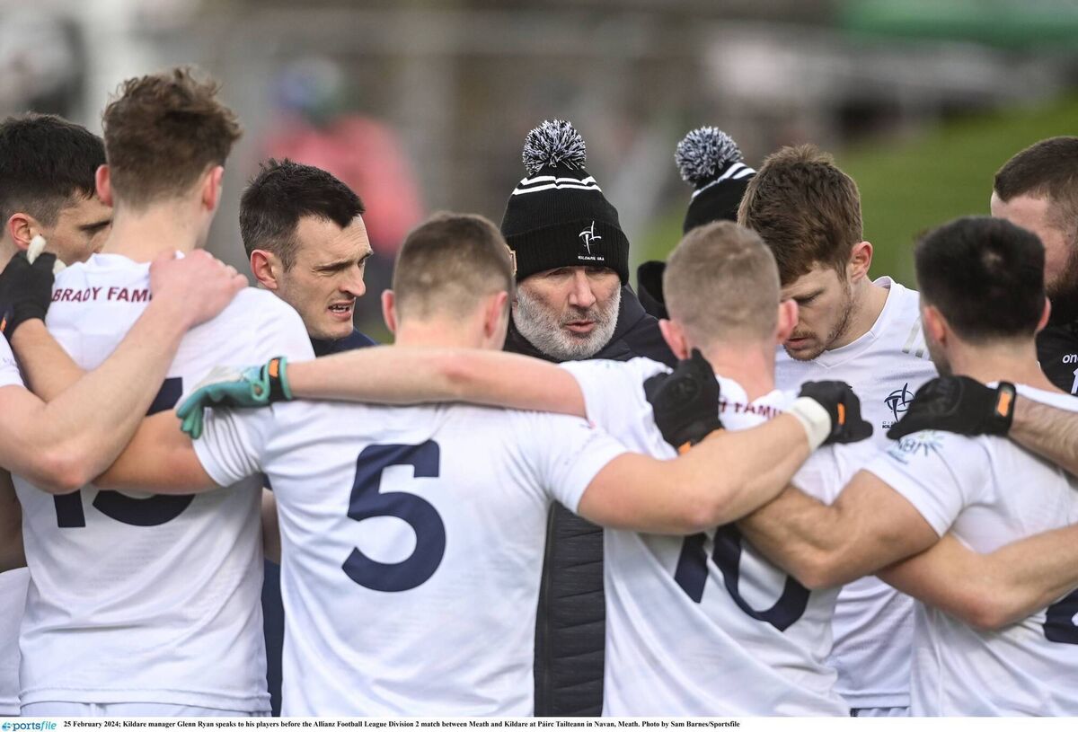 Kildare manager Glenn Ryan speaks to his players. Picture: Sam Barnes/Sportsfile Kildare manager Glenn Ryan speaks to his players. Picture: Sam Barnes/Sportsfile