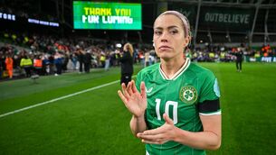 <p>WORK TO DO: Denise O'Sullivan of Republic of Ireland after the UEFA Women's European Championship qualifying group A match between Republic of Ireland and England at Aviva Stadium in Dublin. Photo by Stephen McCarthy/Sportsfile</p>