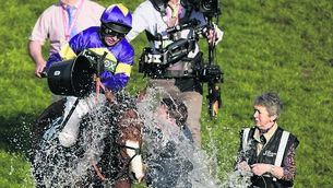 <p class="contextmenu internal_Caption">
                <span class="contextmenu emphasis textWhite">HOT STUFF: Derek Fox cools down Corach Rambler after winning the Randox Grand National last year. </span>Pic: Alan Crowhurst, Getty Images</p>