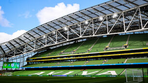 <p>TICKET SCRAMBLE: A general view of the Aviva Stadium. Pic: Ryan Byrne, Inpho</p>