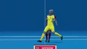 <p>Semi-automated offside in use during Ecuador’s game against Qatar at the 2022 World Cup. Photograph: Fifa</p>
