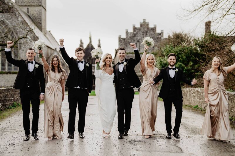 Jane Mahon and Michael Culhane with their wedding party. Pictures: Black Diamond Photography 