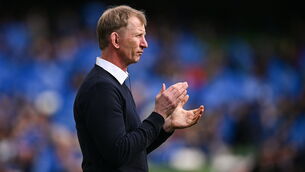 <p>Leinster head coach Leo Cullen before the Investec Champions Cup quarter-final match against La Rochelle. Pic: Ramsey Cardy/Sportsfile</p>