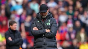 <p>Jurgen Klopp’s Liverpool lost to Crystal Palace (Peter Byrne/PA)</p>