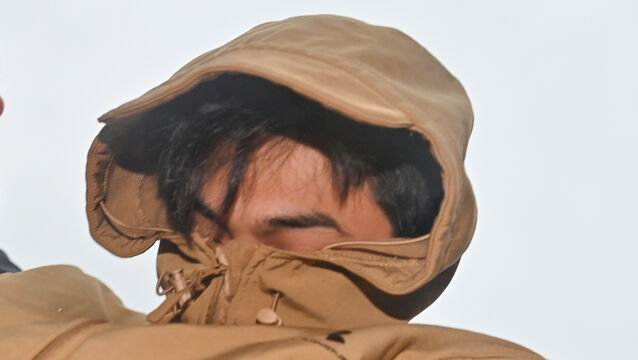 <p> Harold Estoesta replied “nothing, no comment” after he was charged and cautioned on Monday morning. Picture: Dan Linehan</p>