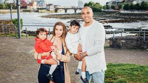 <p>Simon Zebo and family in Limerick. Pic: Brian Arthur</p>