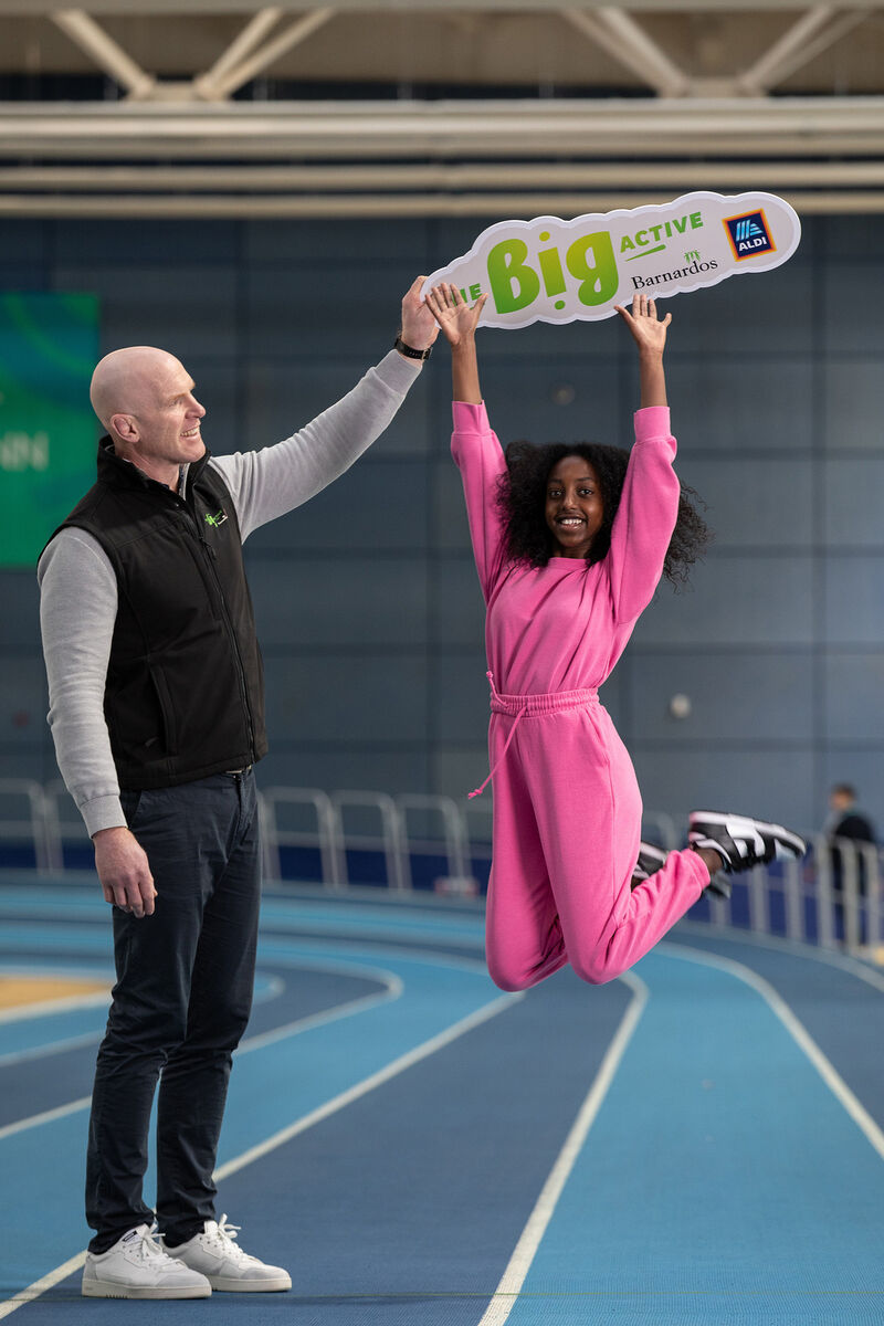 Pictured at the launch of the Barnardos Big Active, supported by ALDI, was Paul O’Connell, the Barnardos Big Active and ALDI Ambassador, with Ayana O Callaghan age 14.
