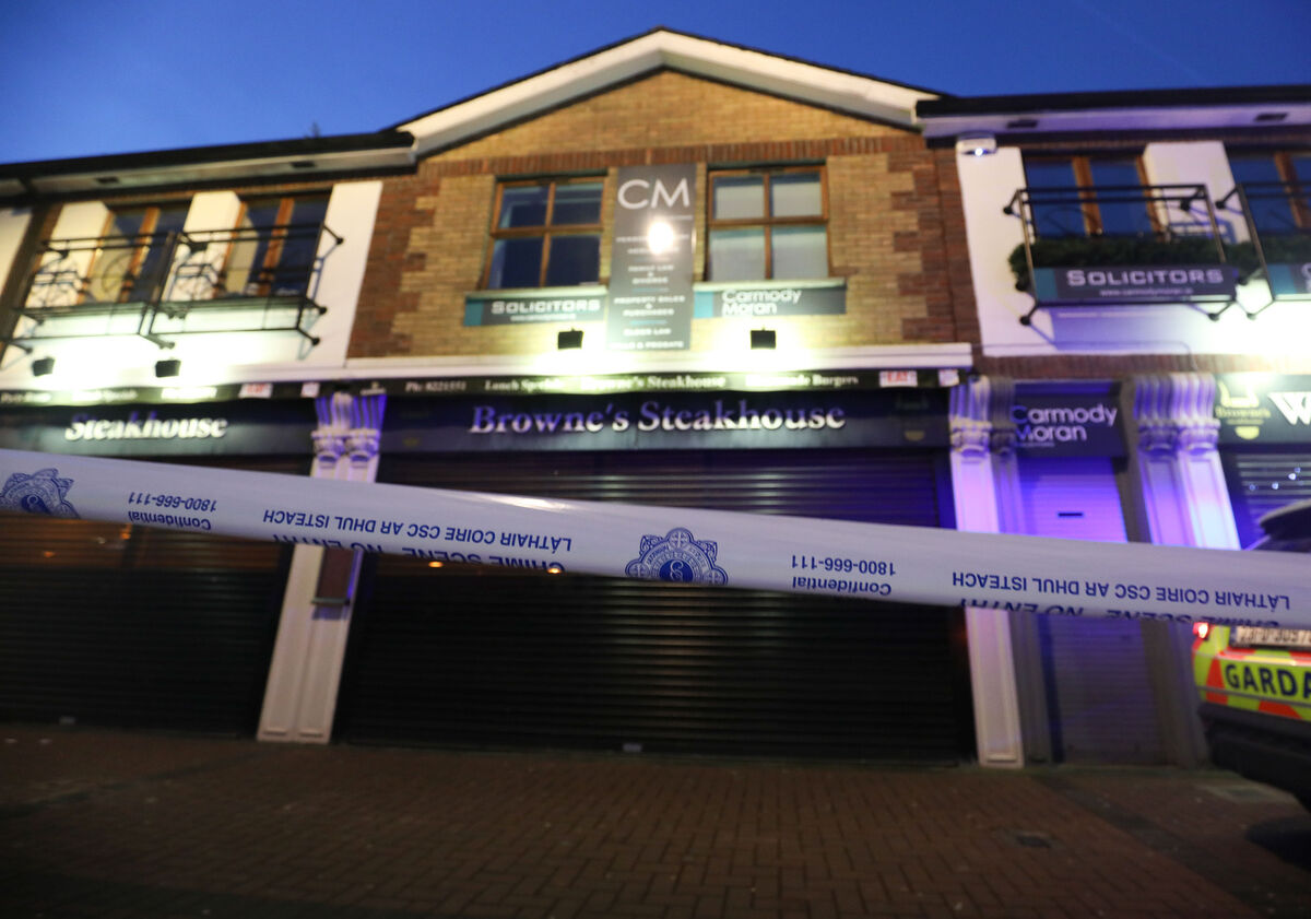 Gardaí outside Browne's Steakhouse in Blanchardstown following the shooting incident on Christmas Eve. Gunman Tristan Sherry, 26, was fatally injured after he opened fire. Picture:Leah Farrell Gardaí outside Browne's Steakhouse in Blanchardstown following the shooting incident on Christmas Eve. Gunman Tristan Sherry, 26, was fatally injured after he opened fire. Picture:Leah Farrell