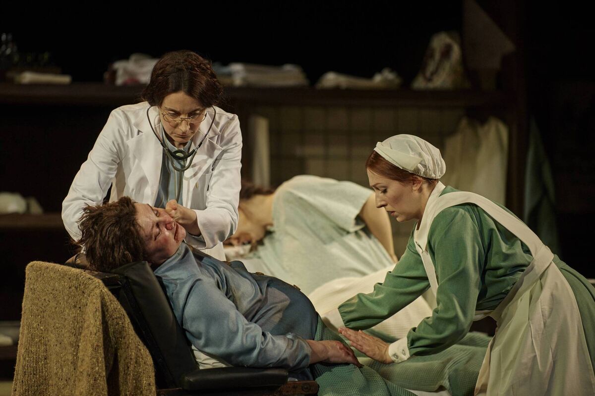 Maeve Fitzgerald, Úna Kavanagh, Ciara Byrne and Sarah Morris in The Pull of the Stars, at the Gate. Picture: Ros Kavanagh