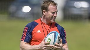 <p>Attack Coach Mike Prendergast during training in South Africa. Pic Credit: ©INPHO/Steve Haag Sports/Christiaan Kotze.</p>