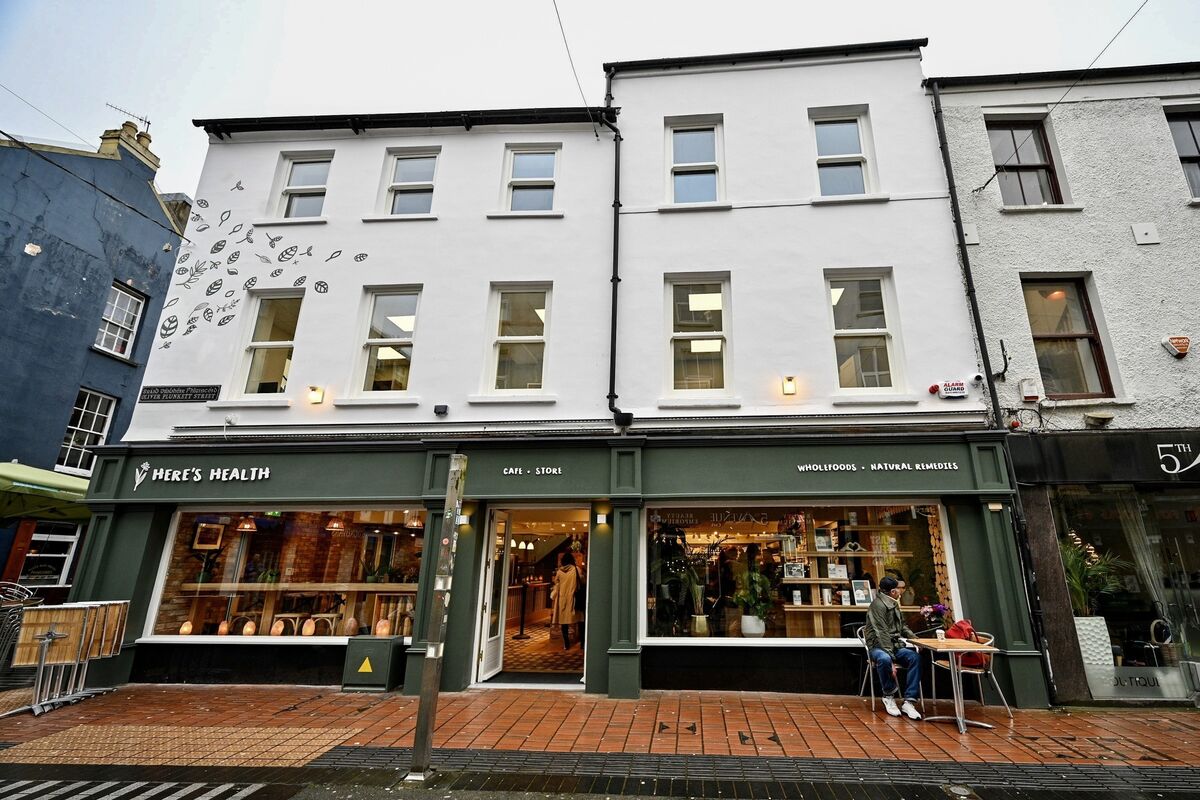A new Here’s Health store and cafe opened on Oliver Plunkett street in Cork this month in a building left vacant when the Liam Russell bookshop closed in 2018. Picture Chani Anderson