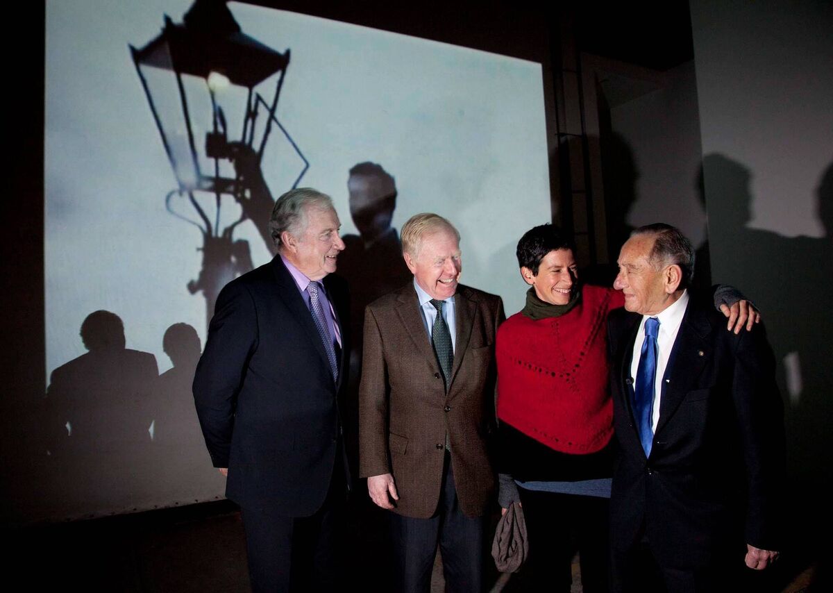 Michael Smith former Minister, Conor Doyle, National Sculpture Factory, New Zealand based artist, Maddie Leach and Fred Rosehill, Chairman of the Board of Trustees of the Cork Hebrew Congregation, at the launch in 2011 of The Evening Echo Project, A New Artwork to mark the Jewish Community's Presence in Cork, at the National Sculpture Factory, Cork City Picture: Clare Keogh 