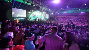 <p>Alexandra Palace’s capacity for darts is 3,200 (Zac Goodwin/PA)</p>