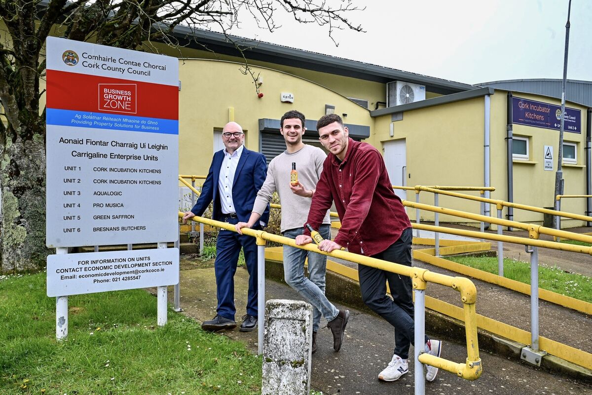 Cork County Council's Paul Sutton with brothers Alex and Felix Castaldo in the council's incubator kitchens. Tongue Tied is one of the many food start-ups using the council's incubator kitchens facility in Carrigaline. Cork County Council's Paul Sutton with brothers Alex and Felix Castaldo in the council's incubator kitchens. Tongue Tied is one of the many food start-ups using the council's incubator kitchens facility in Carrigaline.