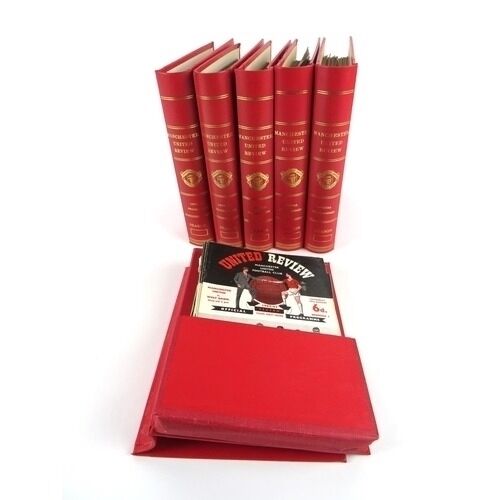 A set of Manchester United home games programmes from 1949-1969 at Fonsie Mealy.