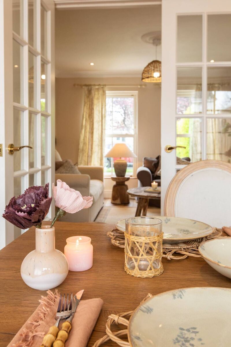 Detail on Grace's table at her home in Cellbridge, Co Kildare. 