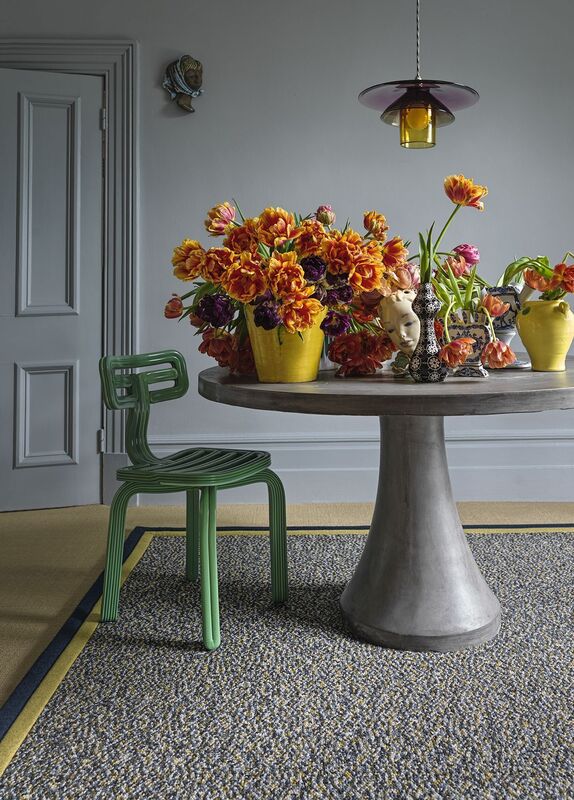 Matt Britton’s Collage Modernity rug offers texture with a contrasting binding, set against a colour-drenched approach to room painting. Matt Britton’s Collage Modernity rug offers texture with a contrasting binding, set against a colour-drenched approach to room painting.