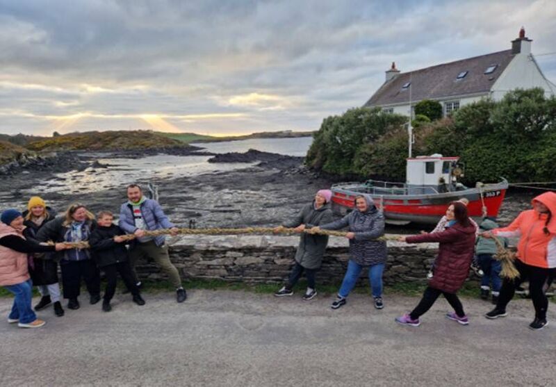 A Green Rope for Sherkin: Based on a vernacular heritage practice, artist William Bock delivered a rope-making workshop made from wild plants growing on Sherkin Island. Image courtesy of the artist, Creative Places West Cork Islands and Sherkin Island Development Society