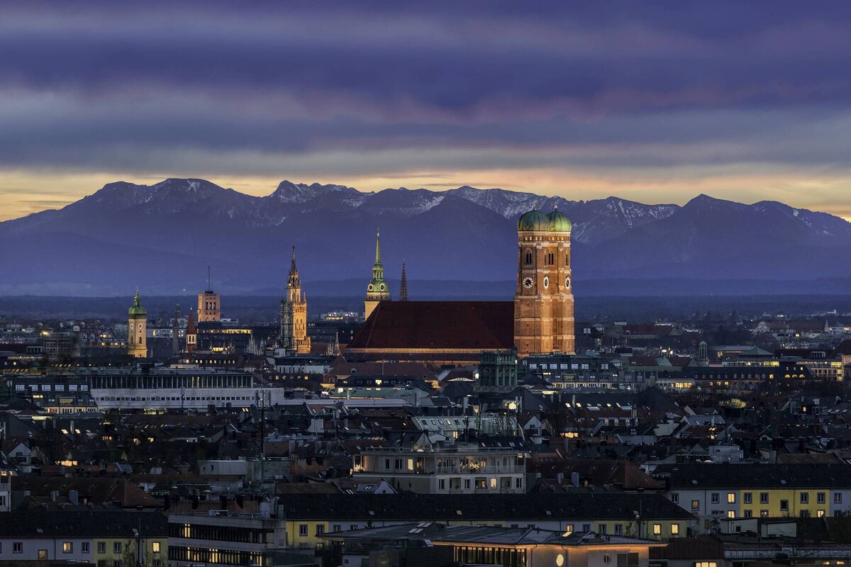 Munich at dusk.