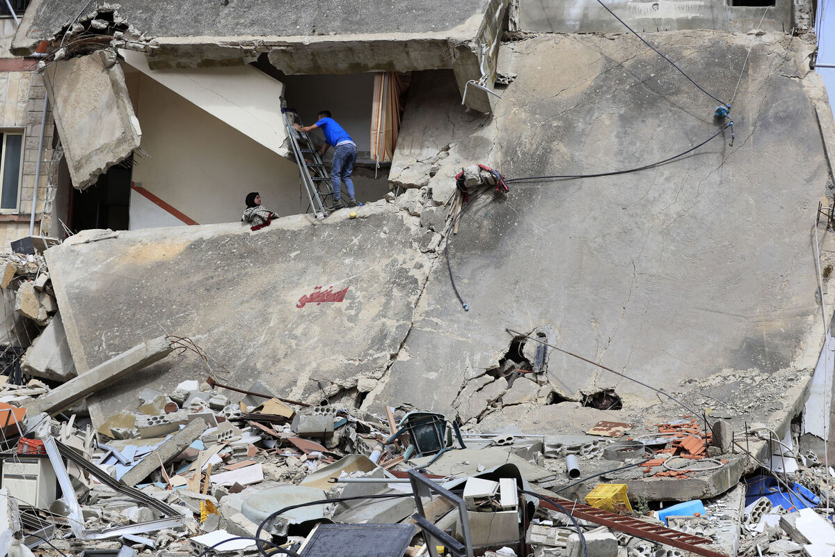 Lebanese villagers check their house which was destroyed by an Israeli airstrike, in Kfar Kila, a Lebanese border village with Israel, south Lebanon, Thursday, April 18, 2024. Picture: AP Photo/Mohammed Zaatari Lebanese villagers check their house which was destroyed by an Israeli airstrike, in Kfar Kila, a Lebanese border village with Israel, south Lebanon, Thursday, April 18, 2024. Picture: AP Photo/Mohammed Zaatari