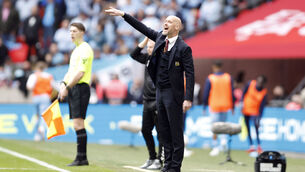 <p>Manchester United manager Erik ten Hag during the Emirates FA Cup semi-final. Photo credit: Nigel French/PA Wire.</p>