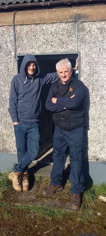 Cian Murtagh with Moss Fitzgerald at Cian's new home in Sligo. Moss said: 'Cian really deserves this.' Picture: James Connolly