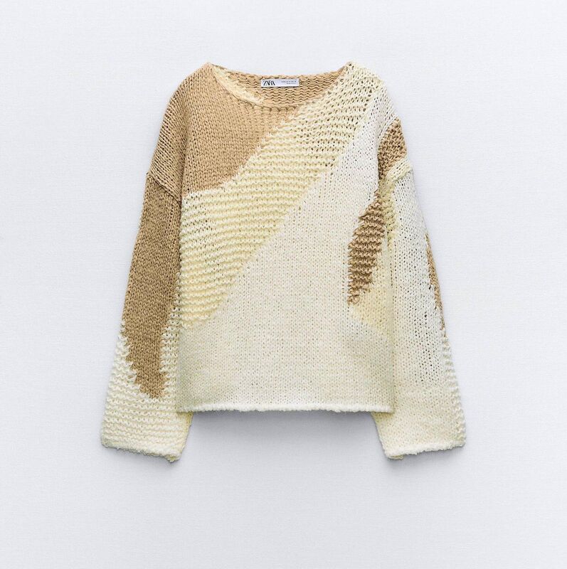 Contrast Knit Sweater, €39.95, Zara