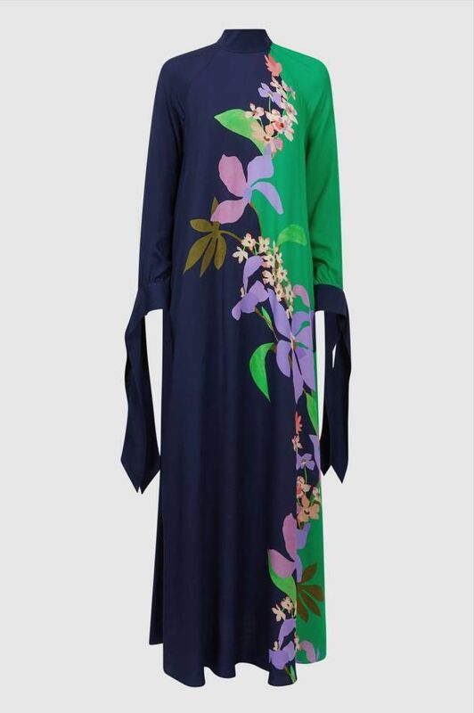 chinese dress ladies Long Flowy 'Arielle' Floral Maxi Dress Medium / Yellow/Green/Blue - Dresses - Women's Clothing & Accessories main image 1