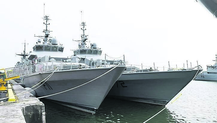 The naval service's new smaller inshore ships, LÉ Gobnait and LÉ Aoibhinn, one of which is expected to go into service within weeks. Picture: Gerard McCarthy