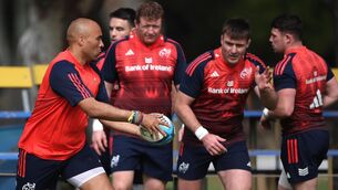 <p>Simon Zebo during a Munster training session in Cape Town, South Africa. Picture: ©INPHO/Steve Haag Sports</p>
