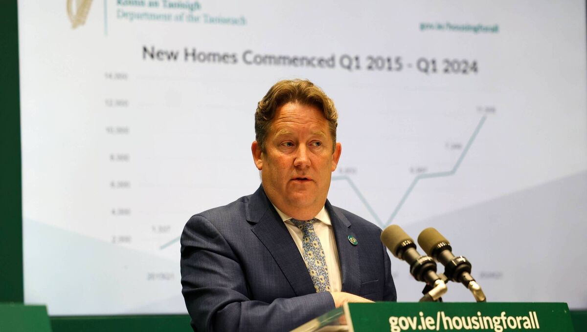 Housing Minister Darragh O’Brien said he expected the Government would exceed its overall housing target for 2024 — which is set at 33,450 houses. Picture: Government Information Service Housing Minister Darragh O’Brien said he expected the Government would exceed its overall housing target for 2024 — which is set at 33,450 houses. Picture: Government Information Service