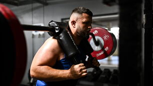 <p>PUMPING IRON: Leinster's Michael Milne. Pic: Harry Murphy, Sportsfile</p>