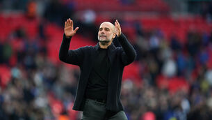 <p>KEEP GOING: Manchester City manager Pep Guardiola has praised the mental strength of his Manchester City squad.</p>