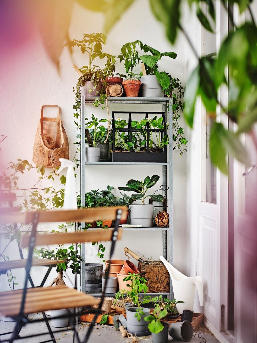 Ikea's Hyllis shelves can be used indoors or outdoors. 
