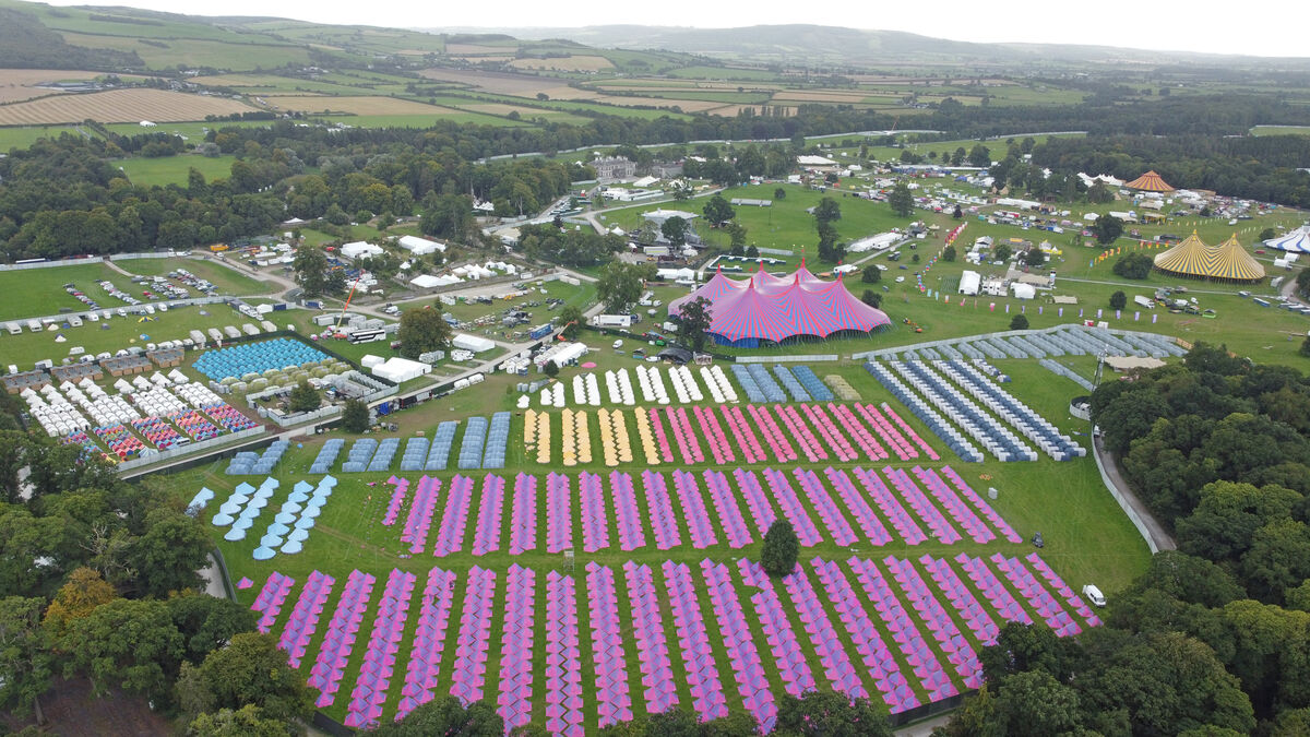 An aerial view of the Electric Picnic festival site at Stradbally in County Laois during their preview day. Picture date: Tuesday August 29, 2023.