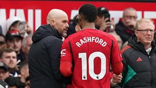 <p>Erik ten Hag has backed under-fire Marcus Rashford (Martin Rickett/PA)</p>