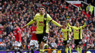 <p>ZEKI ON THE SPOT: Burnley's Zeki Amdouni celebrates scoring their side's equaliser. Pic: Ian Hodgson, PA Wire.</p>