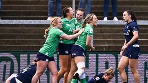 <p>CELEBRATION TIME: Ireland secured an automatic World Cup spot after finishing third in the Six Nations after grinding out a win against Scotland. Pic: Ben McShane/Sportsfile</p>