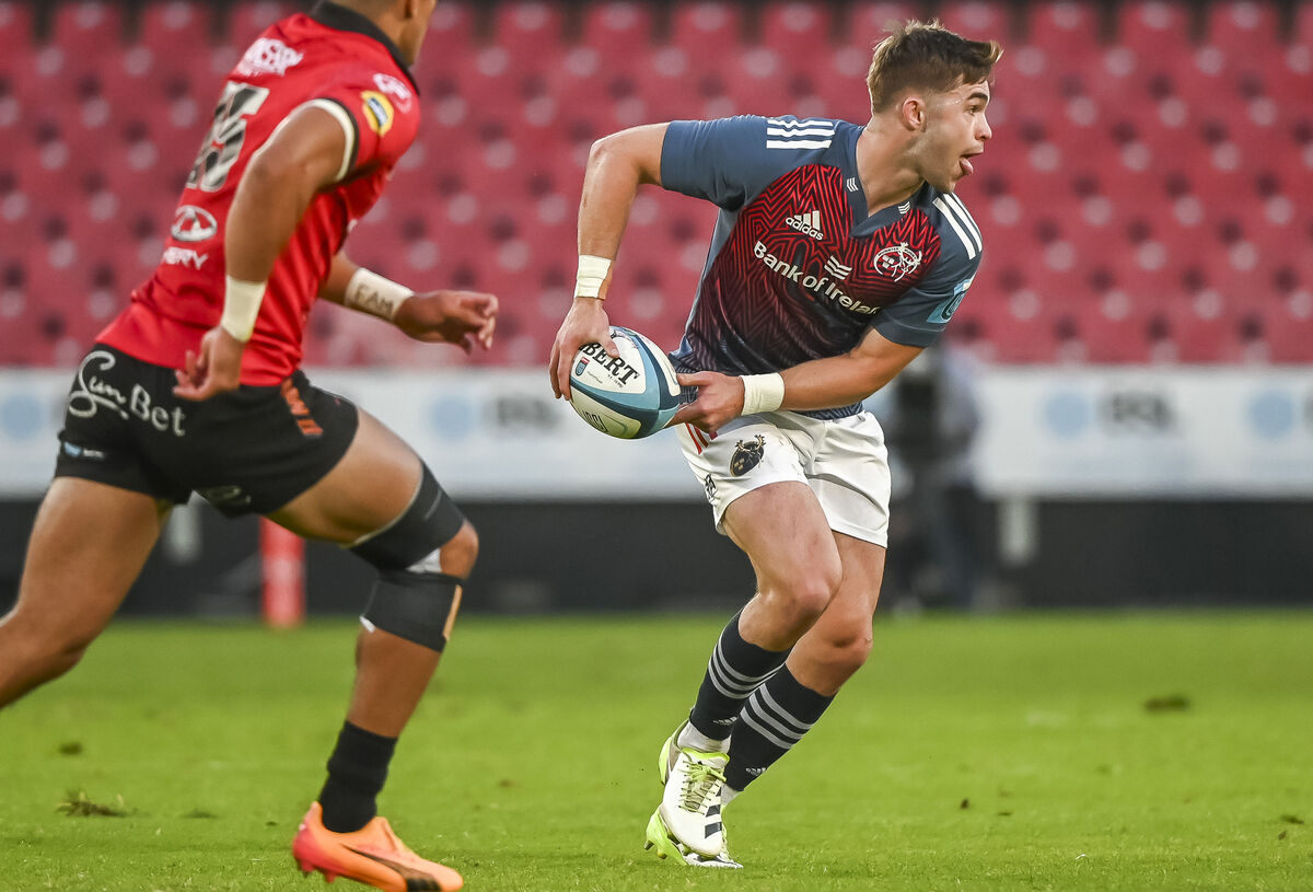 ORCHESTRATOR: Jack Crowley of Munster picks a pass. Pic: SteveHaagSports/Deon van der Merwe