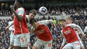 <p>OWN GOAL: Pierre-Emile Hojbjerg gives Arsenal the lead, inadvertently, in the north London derby.</p>