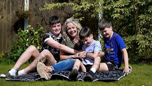 <p>Paula Cahill pictured enjoying some all important family time with her three sons, Jack, 15, Charlie, 11 and Tom, 8 at their family home in Midleton. Picture: Chani Anderson</p>