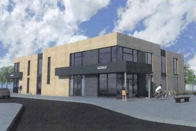 The retail and commercial unit.