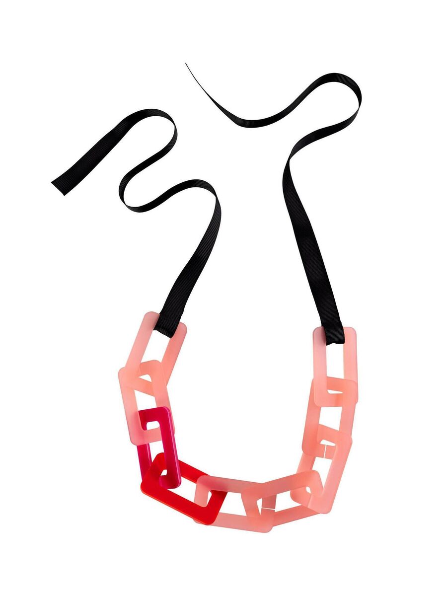 Frosted Pink &amp; Red Chain Necklace, €75, Capulet And Montague