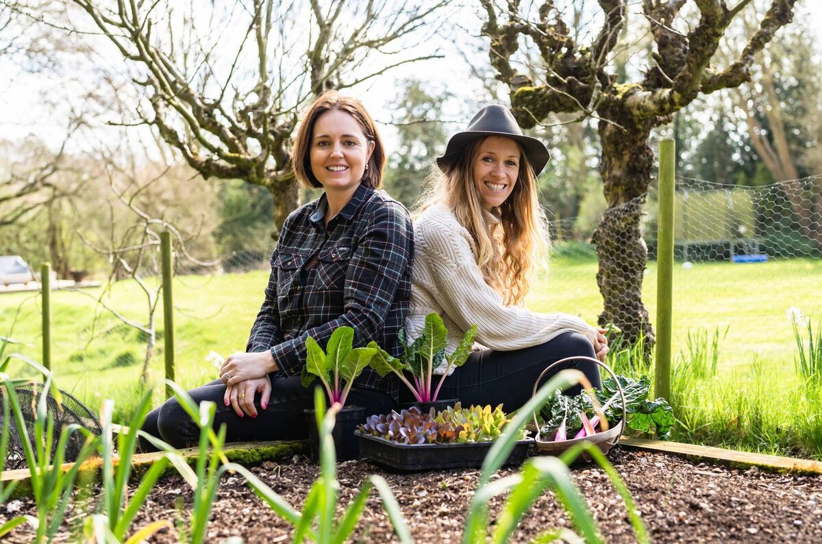 Lucy Hutchings (right) and Kate Cotterill of She Grows Veg. 
