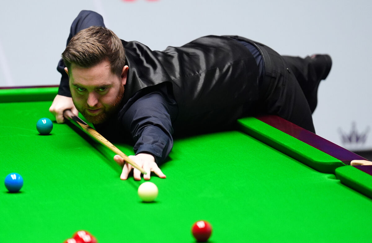 Jak Jones in action against Judd Trump during the World Snooker Championship quarter-final. Jak Jones in action against Judd Trump during the World Snooker Championship quarter-final.