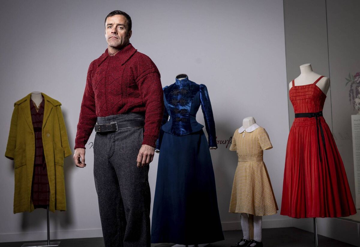 Shane O'Brien helps to launch the Iconic Costumes of the Irish Silver Screen exhibition, wearing a replica costume which was worn by actor Colin Farrell in the film ‘Banshees of Inisherin’. Picture: Conor Healy / Picture It Photography