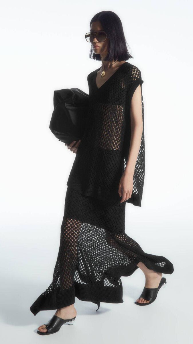 Asymmetric open work skirt, COS, €99