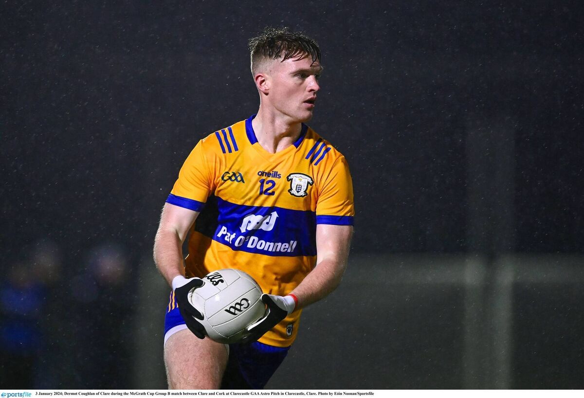 Dermot Coughlan of Clare during the McGrath Cup Group B match against Cork at Clarecastle GAA Astro Pitch. Photo by Eóin Noonan/Sportsfile