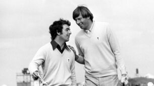 <p>RIP: Peter Oosterhuis (right), who played in six Ryder Cups, has died at the age of 75 (PA Archive)</p>